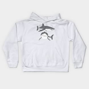 Artwork of a Great White Shark V Kids Hoodie